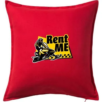 Polštář Skútr Rent me - Polštář 50x50 - 50x50 - Včetně výplně ( Červená )