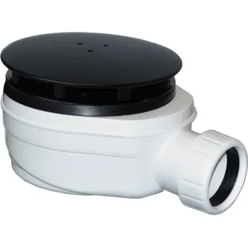 Sifon Polysan Vaničkový sifon, průměr otvoru 90 mm, DN40, nízký, krytka černá mat (1716B)