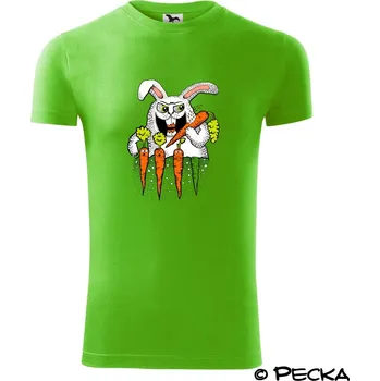 Pánská móda Zajíc killer (Pecka design) - Viper FIT - Pánské zůžené tričko - 2XL ( Apple Green )