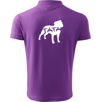 Pánská košile Stafordširský bullteriér táta obrys - Polokošile pánská Pique Polo 203 - 4XL ( Fialová )