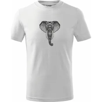 Slon kresba - Tričko dětské bavlněné - 158 cm/12 let ( Bílá )