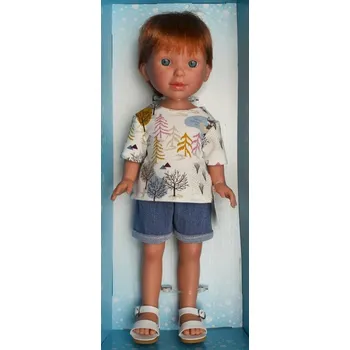 Panenka Realistická panenka chlapeček Paul v tričku s obrázky přírody od firmy Vestida de Azul (Pau - 33 cm)