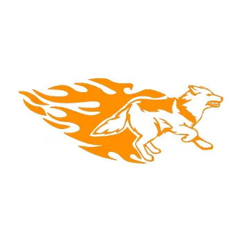 Samolepicí dekorace na vozidlo Animal flames 090 pravá vlk (06 - oranžová) SAMOLEPKA NA AUTO, NÁLEPKA, FÓLIE, POLEP, TUNING, VLASTNÍ TEXT, TISK, AUTOSAMOLEPKY.cz, POLEPY, OBRÁZEK, LOGO, 3D STICKERS