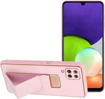 Pouzdro na mobilní telefon Forcell Leather Case pro Samsung Galaxy A22 5G růžové