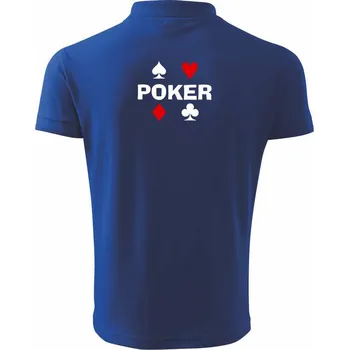 Pánská košile Poker znaky - Polokošile pánská Pique Polo 203 - 4XL ( Královská modrá )