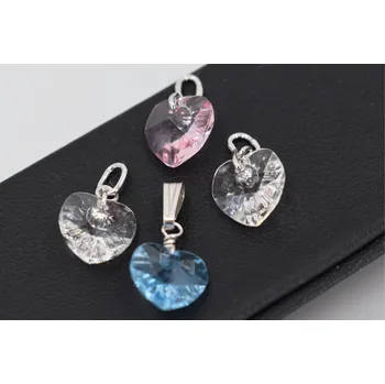 Přívěsek Přívěsek stříbrný swarovski srdce ADA 1358 Barva: Růžová