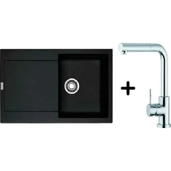 Granitový dřez Franke SET G40 granitový dřez MRG 611.071 onyx + dřezová baterie FN 0147 se sprškou free_delivery