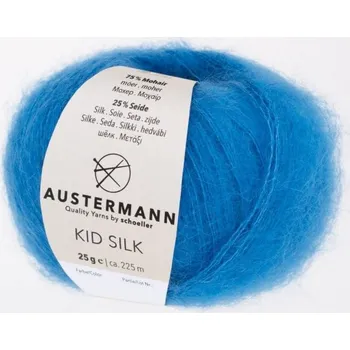 Příze Austermann Kid Silk 45 Modrá (Kid Silk 45 BLAU)
