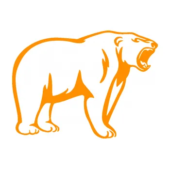 Samolepící dekorace Lední medvěd 003 pravá (06 - oranžová) SAMOLEPKA NA AUTO, NÁLEPKA, FÓLIE, POLEP, TUNING, VLASTNÍ TEXT, TISK, AUTOSAMOLEPKY.cz, POLEPY, OBRÁZEK, LOGO, 3D STICKERS