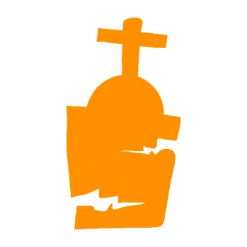 Samolepící dekorace Halloween 014 pravá náhrobek (06 - oranžová) SAMOLEPKA NA AUTO, NÁLEPKA, FÓLIE, POLEP, TUNING, VLASTNÍ TEXT, TISK, AUTOSAMOLEPKY.cz, POLEPY, OBRÁZEK, LOGO, 3D STICKERS