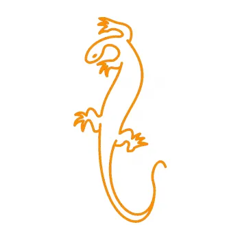 Samolepící dekorace Ještěrka 005 levá (06 - oranžová) SAMOLEPKA NA AUTO, NÁLEPKA, FÓLIE, POLEP, TUNING, VLASTNÍ TEXT, TISK, AUTOSAMOLEPKY.cz, POLEPY, OBRÁZEK, LOGO, 3D STICKERS