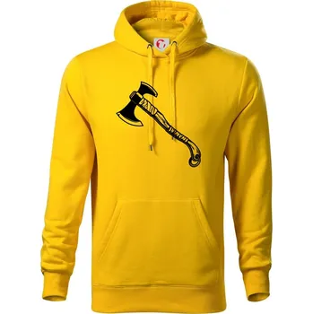 Pánská mikina Viking sekera - Mikina pánská Cape s kapucí - XL ( Žlutá )