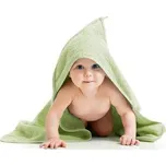 Froté osuška s kapuckou - světle zelená - 80x80 cm