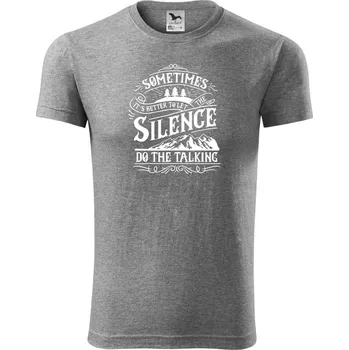 Pánské tričko Nature talking about silence - Viper FIT - Pánské zůžené tričko - S ( Tmavě šedý melír )