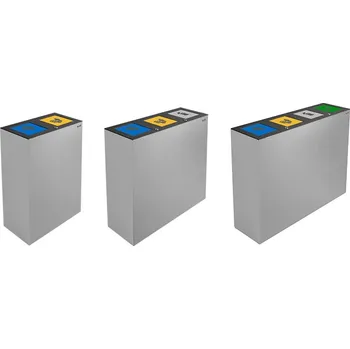 Odpadkový koš Odpadkový koš na tříděný odpad EDINBURGH se Samozavíracím víkem - 2 x 60 l,S vnitřní plechovou nádobou