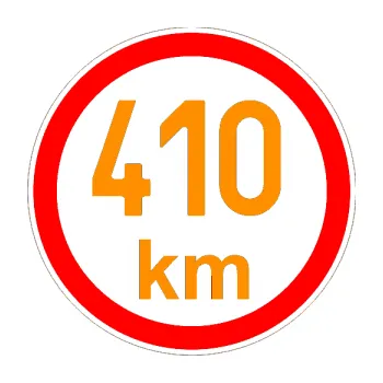 samolepka Maximální rychlost 410km - nejvyšší konstrukční rychlost (06 - oranžová) SAMOLEPKA NA AUTO, NÁLEPKA, FÓLIE, POLEP, TUNING, VLASTNÍ TEXT, TISK, AUTOSAMOLEPKY.cz, POLEPY, OBRÁZEK, LOGO, 3D STICKERS