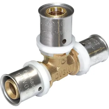 Vodovodní potrubí TOPtherm PEXAL T-kus pravidelný 26 x 26 x 26 mm - Lisovací tvarovka (TH) PN10, 100°C 713026