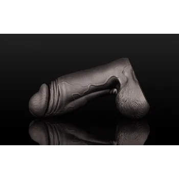 Dildo Weredog Riot Jet Extra Large, prémiové černé silikonové dildo 28 x 7,5–9 cm