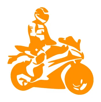 Samolepící dekorace SAMOLEPKA Motorkář 005 pravá (06 - oranžová) NA AUTO, NÁLEPKA, FÓLIE, POLEP, TUNING, VLASTNÍ TEXT, TISK, AUTOSAMOLEPKY.cz, POLEPY, OBRÁZEK, LOGO, SAMOLEPKY