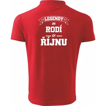 Pánská košile Legendy se rodí v říjnu - Polokošile pánská Pique Polo 203 - L ( Červená )