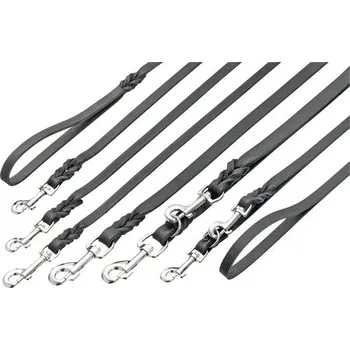 Vodítko pro psa Vodítko pro psy Karlie Rondo kožené 16 mm 2 m černé