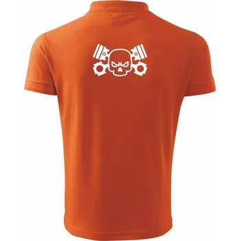 Pánská košile Píst smrtka - Polokošile pánská Pique Polo 203 - 4XL ( Oranžová )