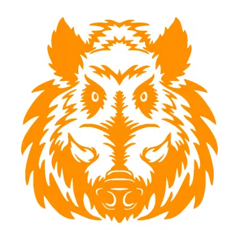 Samolepící dekorace SAMOLEPKA Divoké prase 003 (06 - oranžová) NA AUTO, NÁLEPKA, FÓLIE, POLEP, TUNING, VLASTNÍ TEXT, TISK, AUTOSAMOLEPKY.cz, POLEPY, OBRÁZEK, LOGO, SAMOLEPKY