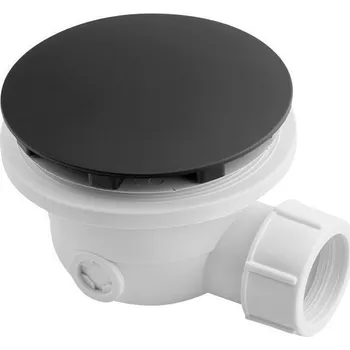 Sifon Polysan Vaničkový sifon, průměr otvoru 90 mm, DN40, krytka černá mat (1711B)