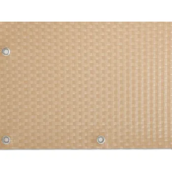 balkonová zástěna Umělý ratan - metráž, béžový RD18, výška 1m s oky (Stínící rohož z technoratanu)
