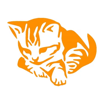 Samolepící dekorace Koťátko 003 levá (06 - oranžová) SAMOLEPKA NA AUTO, NÁLEPKA, FÓLIE, POLEP, TUNING, VLASTNÍ TEXT, TISK, AUTOSAMOLEPKY.cz, POLEPY, OBRÁZEK, LOGO, 3D STICKERS