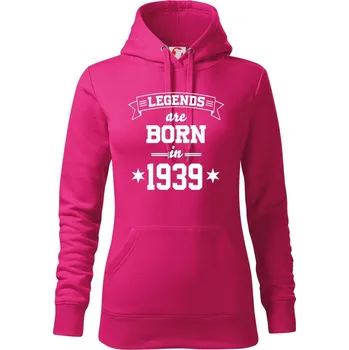 Dámská mikina Legends are born in 1939 - Mikina dámská Cape s kapucí - XL ( Purpurová )