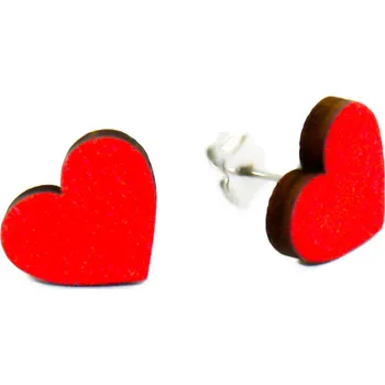 Náušnice art-wood.cz Náušnice - srdce červené