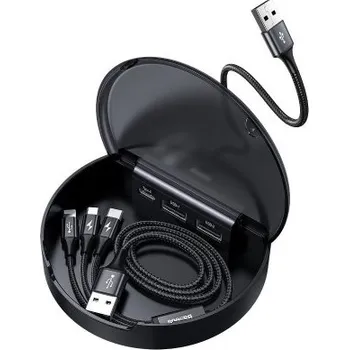 Baseus Car Sharing Charging Station (Type-C+Dual USB with Three-in-one M+L+T Data Cable)