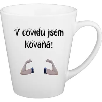 Hrnek kónický s potiskem Kovaná v covidu - hrníček