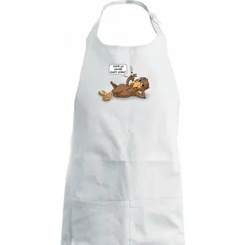 Kuchyňská zástěra Kouřící pták (Hana-creative) - Dámská zástěra na vaření - Univerzální velikost ( Bílá )