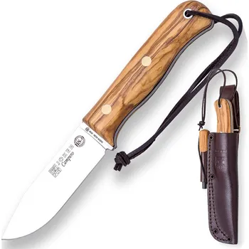 lovecký nůž Joker Spain Joker Campero, 10 cm kožené pouzdro s křesadlem, olive wood