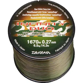 Daiwa vlsec Infinity DUO Camo Camouflage 0,27mm - 0,36mm (1m - 3000m) Průměr-Nosnost: 0,33mm - 8,6kg