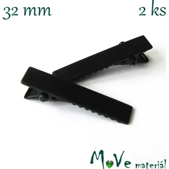 Spona do vlasů plochá se zoubky délka 32mm, 2ks