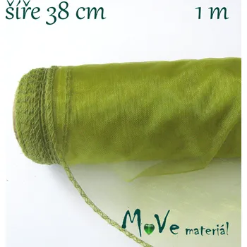 Organza š. 38 cm/ 1m, zelená