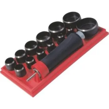 Sada nářadí Narex Bystřice 854600 - Sada výsečníků 10-50mm, 14-dílná s výměnnými hlavicemi 8460** z Cr-V