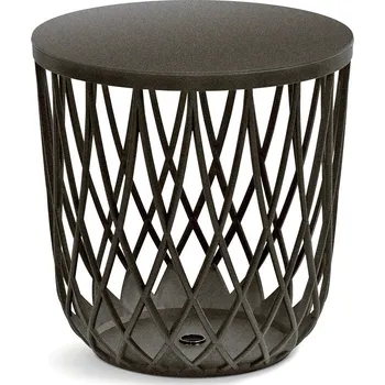 PROSPERPLAST Univerzální koš UNIQUBO ECO WOOD s plastovým víkem kávový 44,7cm