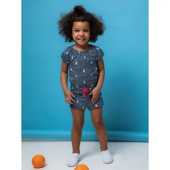 Kojenecký overall Dívčí krátký overal - WINKIKI WKG 01723, tmavě modrá/ proužek Barva: Modrá tmavě, Velikost: 98