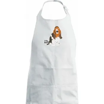 Kuchyňská zástěra Baset - like a boss - Dámská zástěra na vaření - Univerzální velikost ( Bílá )