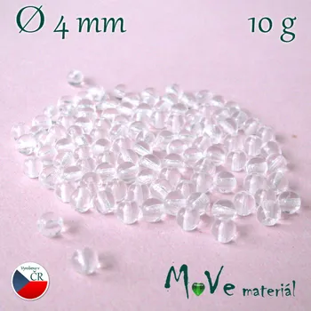 Dětské navlékací korálky České skleněné čiré kuličky 4mm 10g