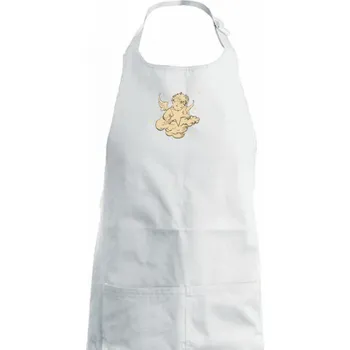 Kuchyňská zástěra Andílek s hvězdou - Dámská zástěra na vaření - Univerzální velikost ( Bílá )