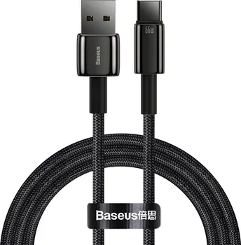 Datový kabel Baseus Tungsten Gold USB-C 1 m černý