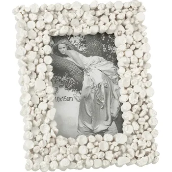 Rám na obraz Bílý dekorativní fotorámeček s dřívky - 18*3*23 cm / 10*15cm