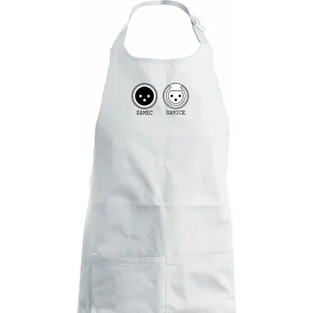 Kuchyňská zástěra XLR samec a samice - Dámská zástěra na vaření - Univerzální velikost ( Bílá )