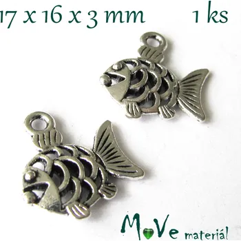 Přívěsek Přívěsek RYBA 16x17x3mm/1ks, starostříbro