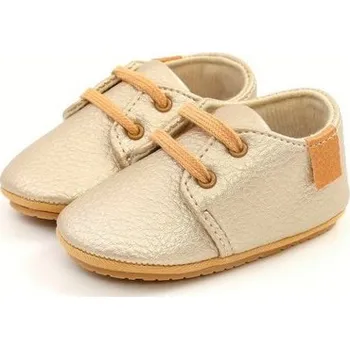 Dětská sportovní obuv Retro kožené protiskluzové capáčky Barva: Zlatá, Velikost: 12 (7-12 m)